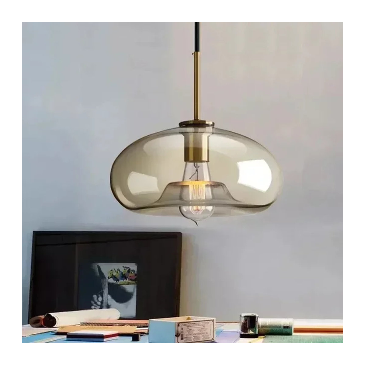 DARHYN Pendelleuchte aus Glas im Vintage-Design für Wohnzimmer, Schlafzimmer und Restaurant - Bild 1