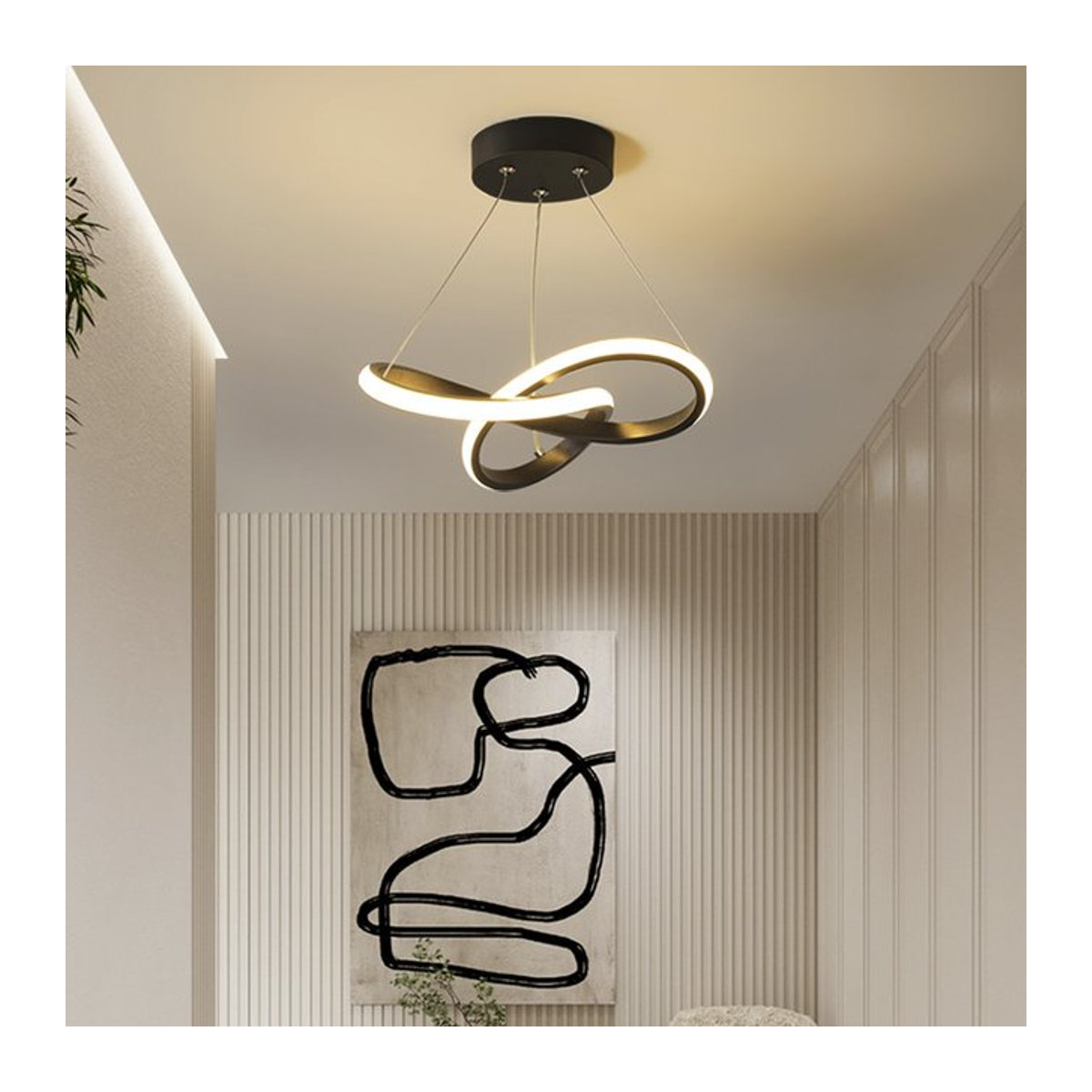 DARHYN Pendelleuchte LED im skandinavischen Design aus Metall, Schwarz - Bild 1