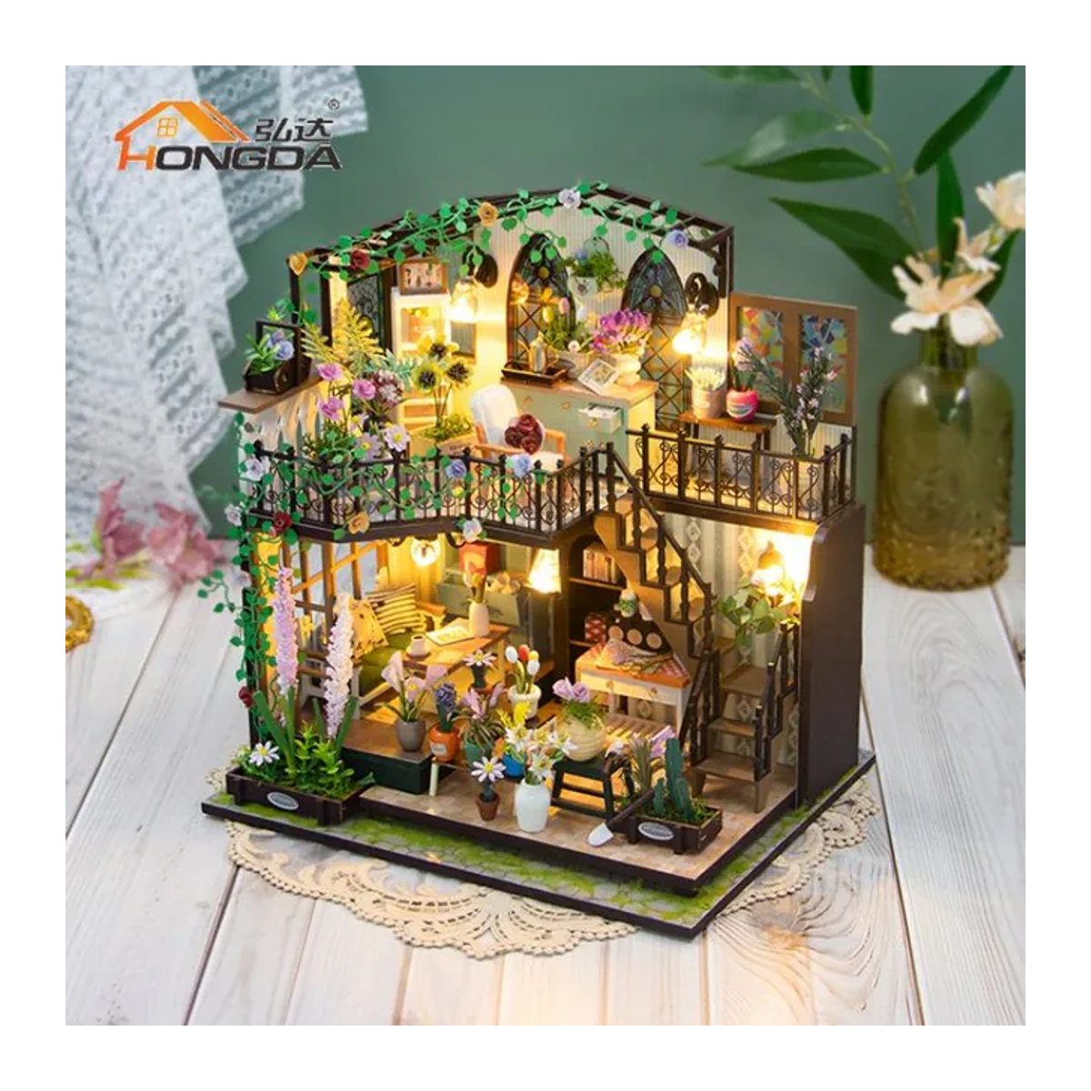 Dashi Garden DIY-Miniaturhaus aus Holz als handmontiertes Architekturmodell in Mehrfarbig - Bild 1