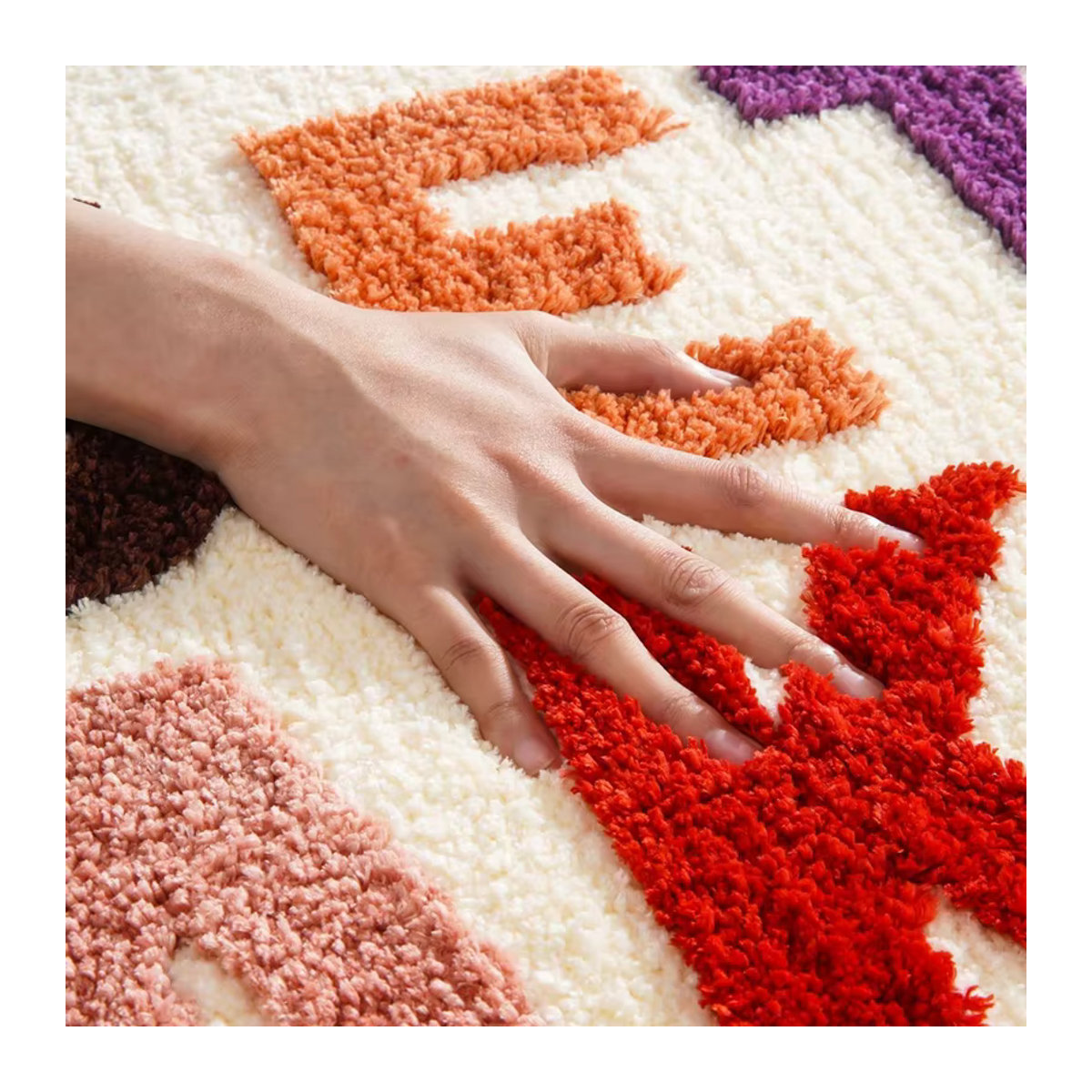 DaSi Get Naked Badezimmerteppich, flauschig und rutschfest, B/B: 50 x 80 cm, bunt in Rosa, Schwarz, Weiß und Beige - Bild 2