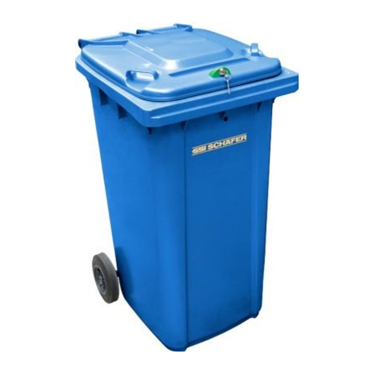 Datenschutzbehälter GMT aus Kunststoff, 240 l, Blau, B/H/T: 58 x 110 x 74 cm - Bild 1