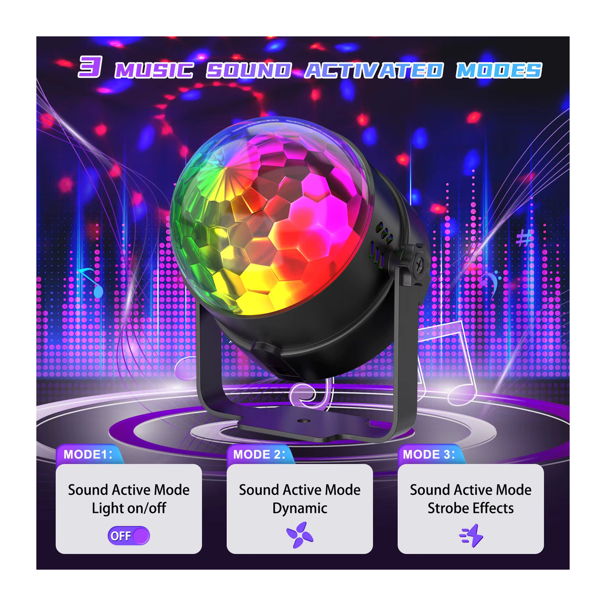 Datewink LED Magic Ball RGB Disco Ball mit Fernbedienung für DJ, Party und Hochzeit - Bild 3