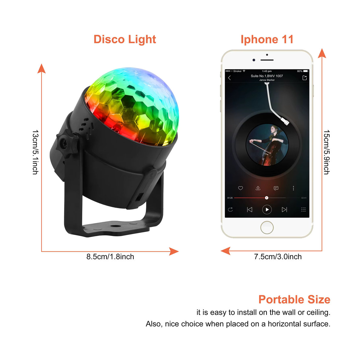 Datewink LED Magic Ball RGB Disco Ball mit Fernbedienung für DJ, Party und Hochzeit - Bild 5