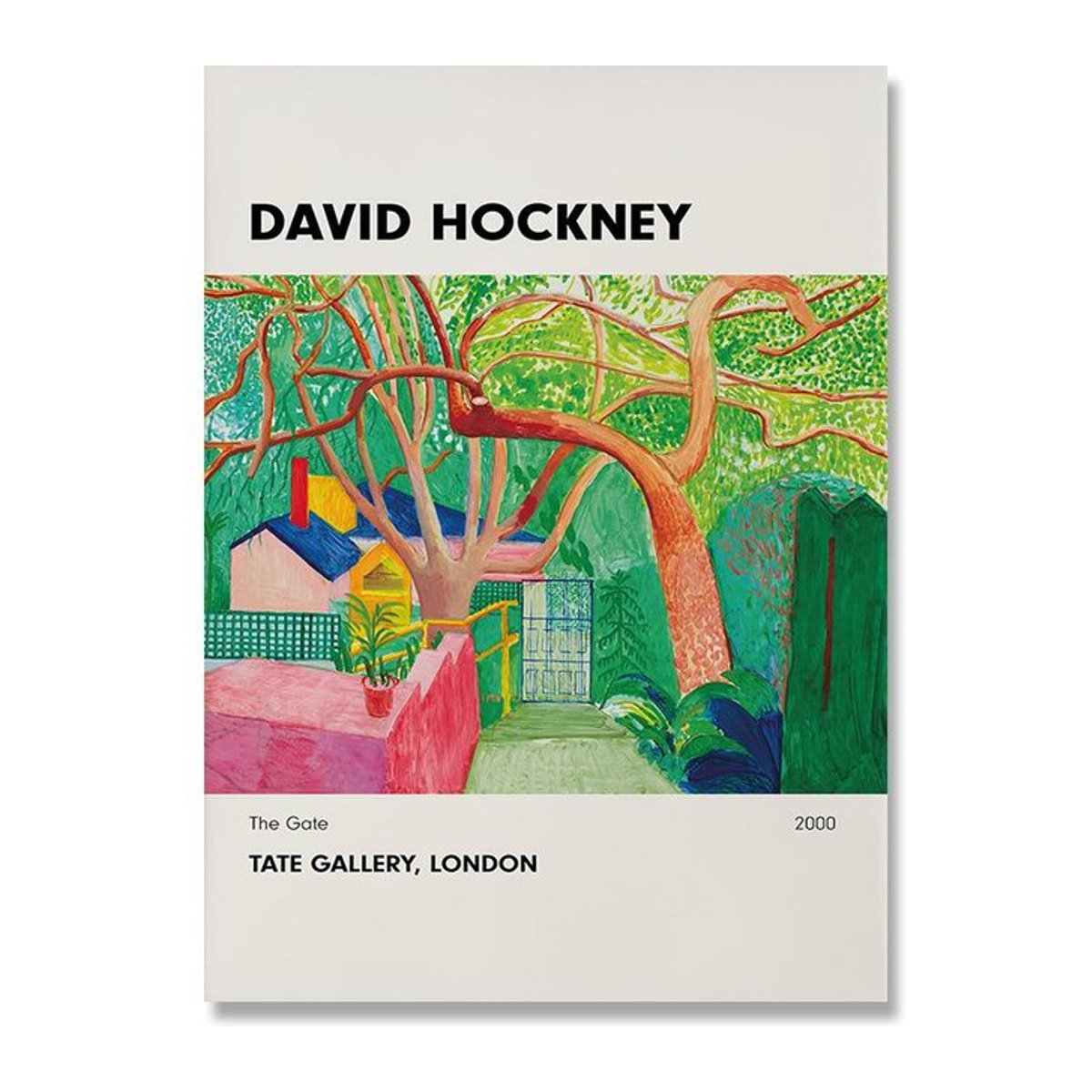 David Hockney Kunstdruck Leinwand Vintage Poster Abstrakte Landschaftsmalerei Wandbild für dein Wohnzimmer, B/H: 50 x 70 cm, Rahmenlos - Bild 1