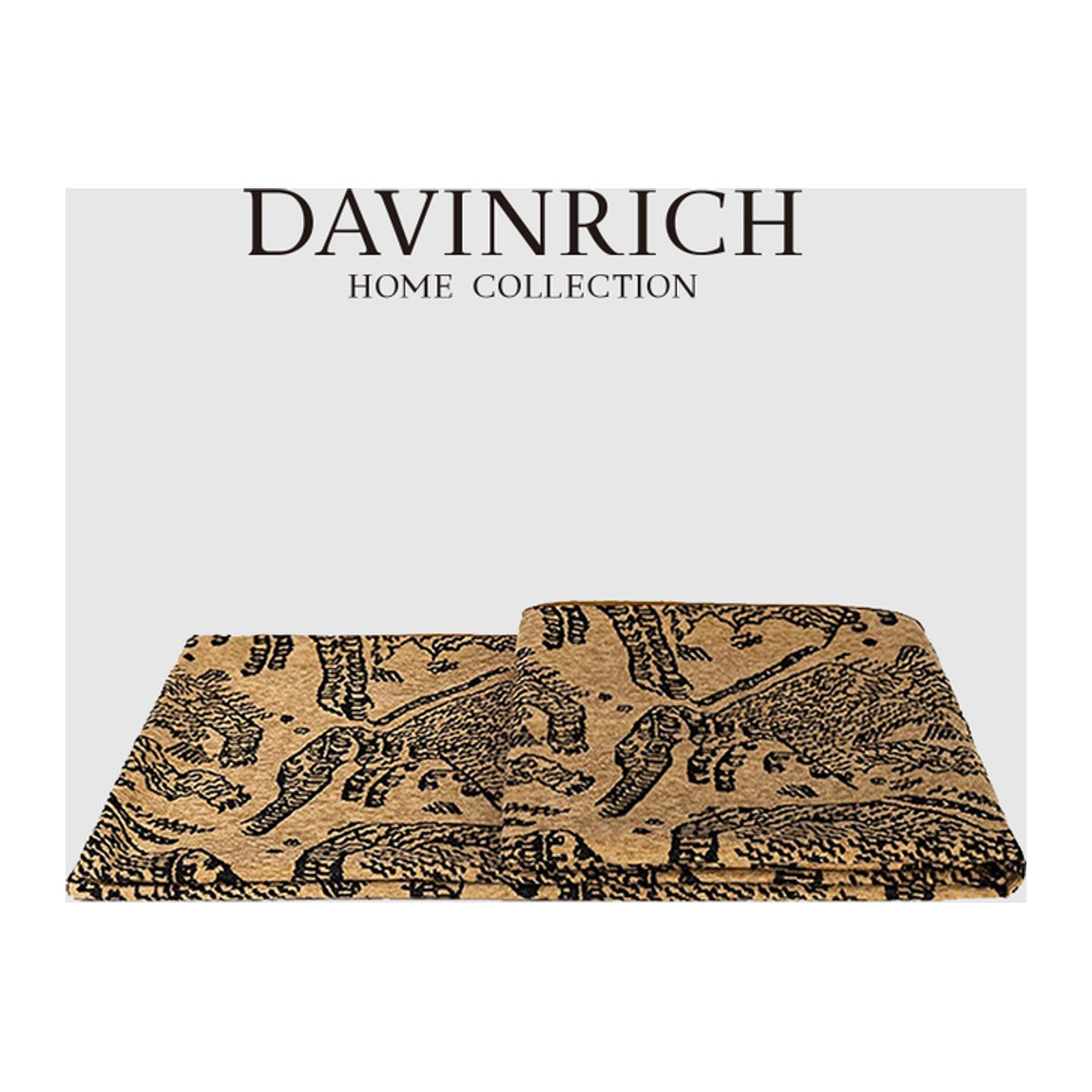 DAVINRICH Luxus Bettschal mit Tiger-Mountain-Motiv, schwerer Jacquard-Überwurf mit modernem abstraktem Muster zur Heimdekoration - Bild 1