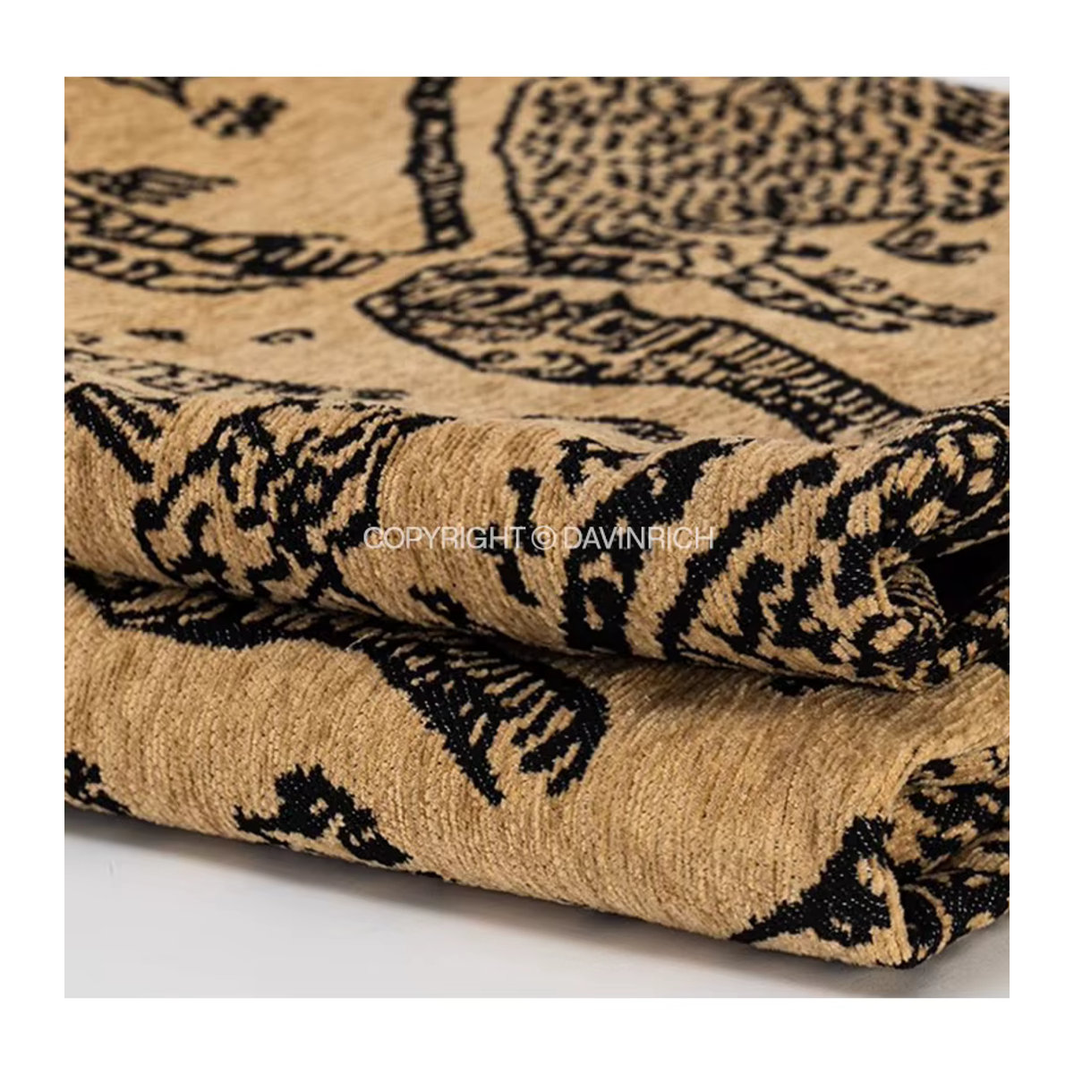 DAVINRICH Luxus Bettschal mit Tiger-Mountain-Motiv, schwerer Jacquard-Überwurf mit modernem abstraktem Muster zur Heimdekoration - Bild 2