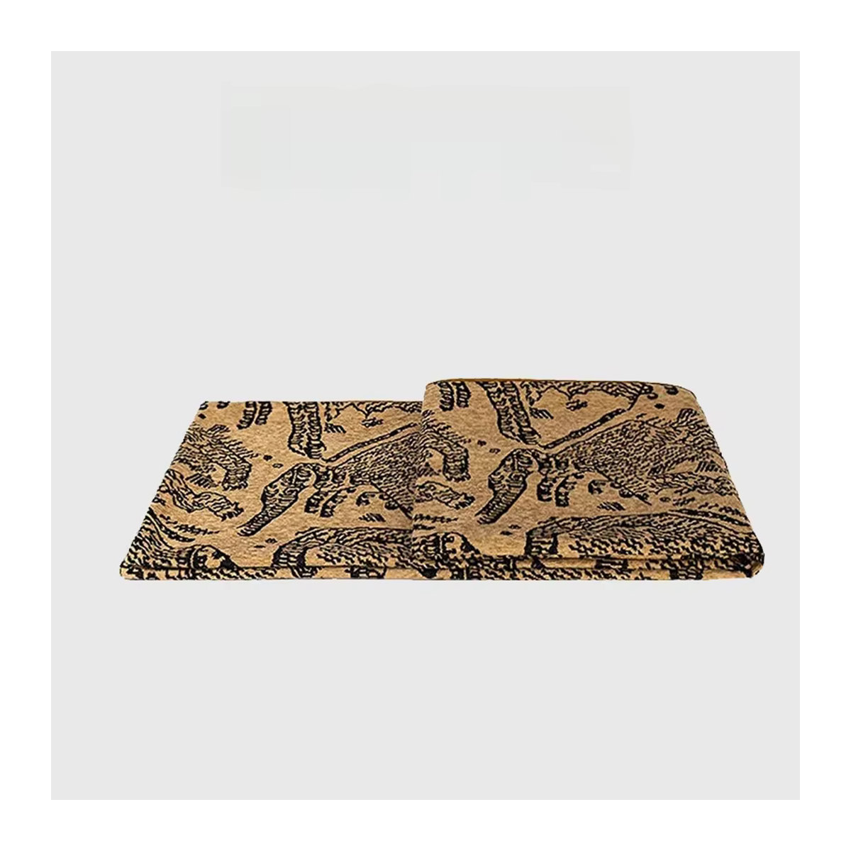 DAVINRICH Luxus Bettschal mit Tiger-Mountain-Motiv, schwerer Jacquard-Überwurf mit modernem abstraktem Muster zur Heimdekoration - Bild 5