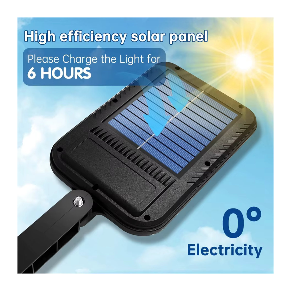 DBF LED Solar-Straßenlaterne mit Bewegungsmelder und Fernbedienung, IP65 wasserdichte Solar-Wandleuchte in Schwarz für Garten und Hof - Bild 3