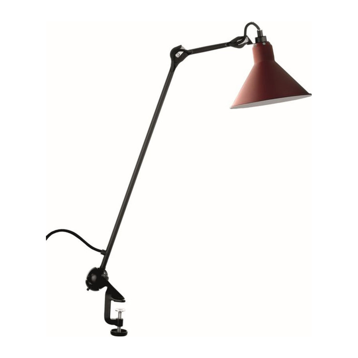 DCWéditions Lampe Gras N 201 Klemmleuchte in Rot im Retro-Industrial-Design - Bild 1