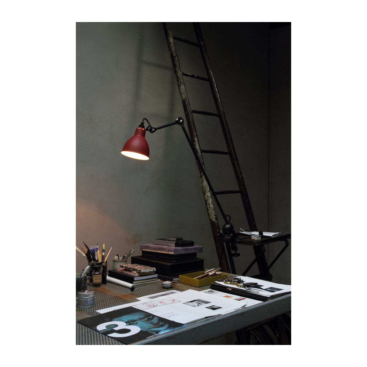DCWéditions Lampe Gras N 201 Klemmleuchte in Rot im Retro-Industrial-Design - Bild 2