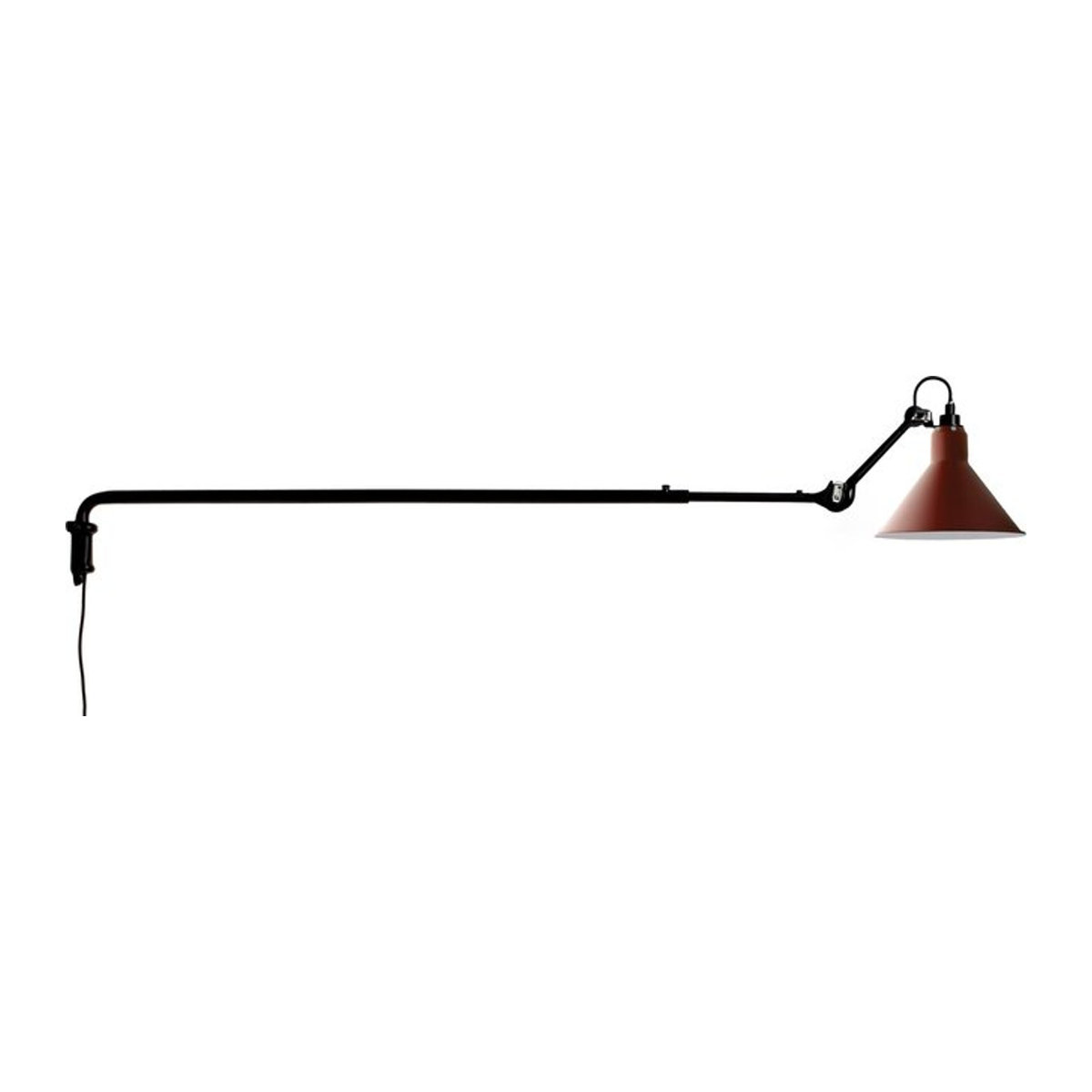 DCWéditions Wandleuchte Lampe Gras N 213 im Industrial-Design in Rot und Schwarz - Bild 1