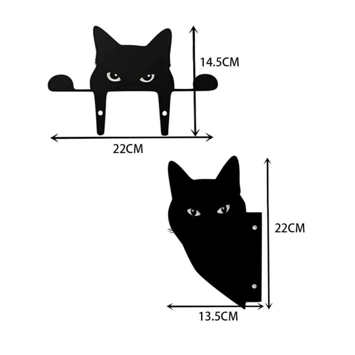 Ddonkl Gartenfigur Peeping Katze aus Metall in Schwarz als Deko-Ornament für den Garten und Rasen - Bild 2