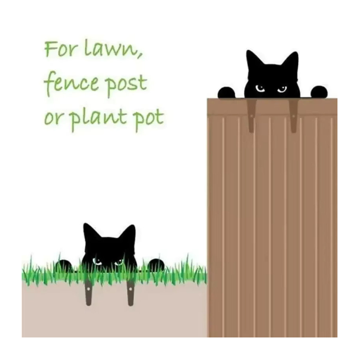 Ddonkl Gartenfigur Peeping Katze aus Metall in Schwarz als Deko-Ornament für den Garten und Rasen - Bild 5