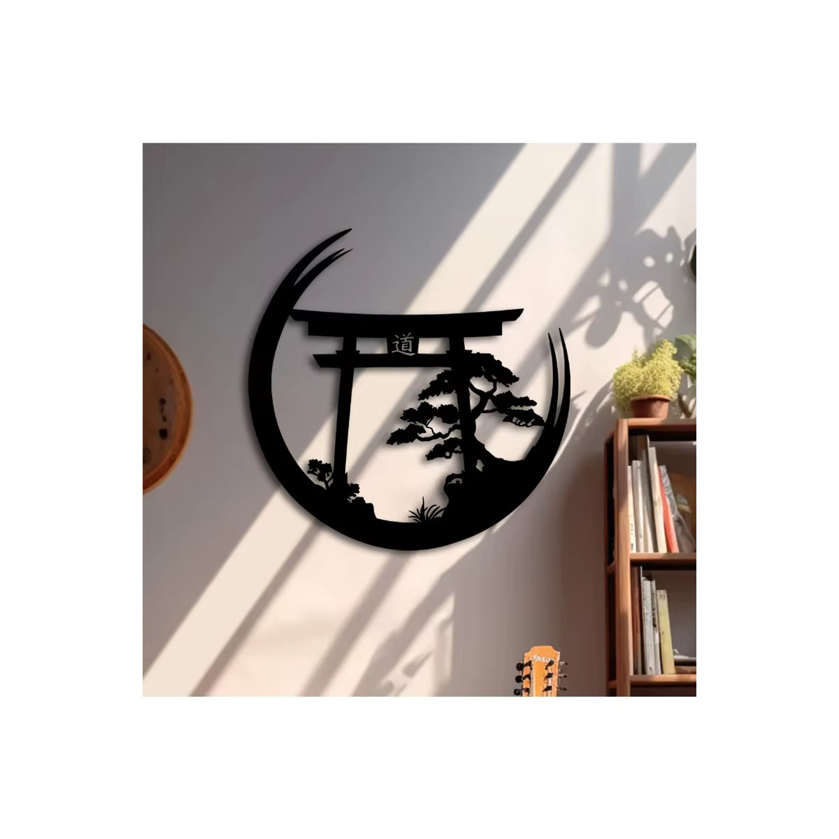 DDPNKL Japanische Bonsai-Baum-Torii-Tor Wandskulptur aus Eisen in Schwarz - Bild 7