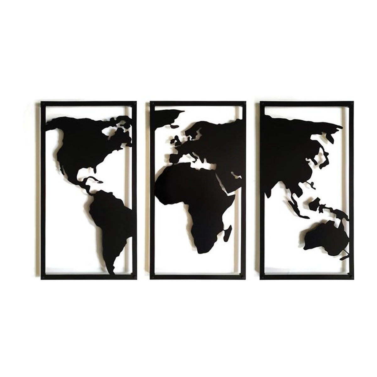 Decorizzly Wanddekoration 3D Weltkarte Triptychon, Breite: 120 cm - Bild 1