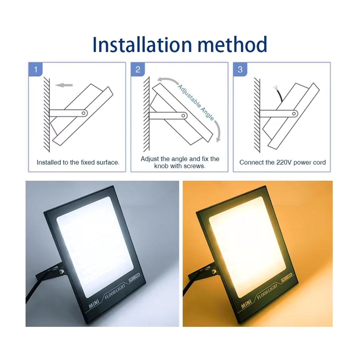 DEEMOPA LED Außenstrahler IP67 Wasserdicht Schwarz aus Aluminium für Garten und Straße - Bild 5