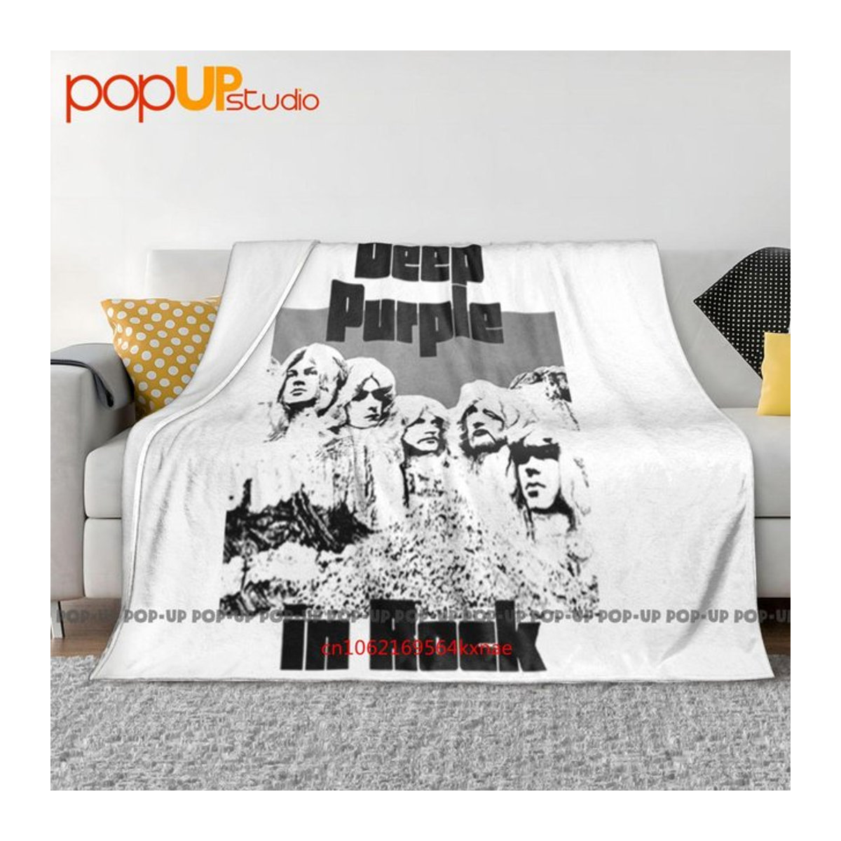 Deep Purple In Rock Ultra-Weiche Fleecedecke als Steppdecke für den Winter, B/T: 102 x 76 cm - Bild 1