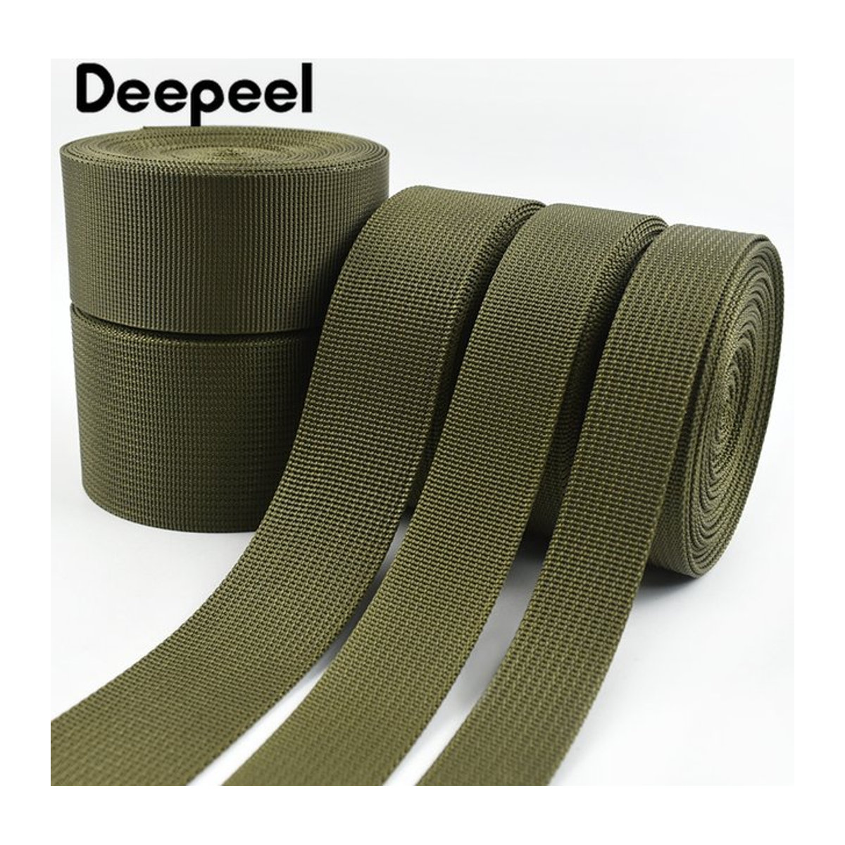 Deepeel Nylon Gurtband in Army Green als Schrägbindung Zubehör für Rucksack und Näzarbeiten - Bild 1