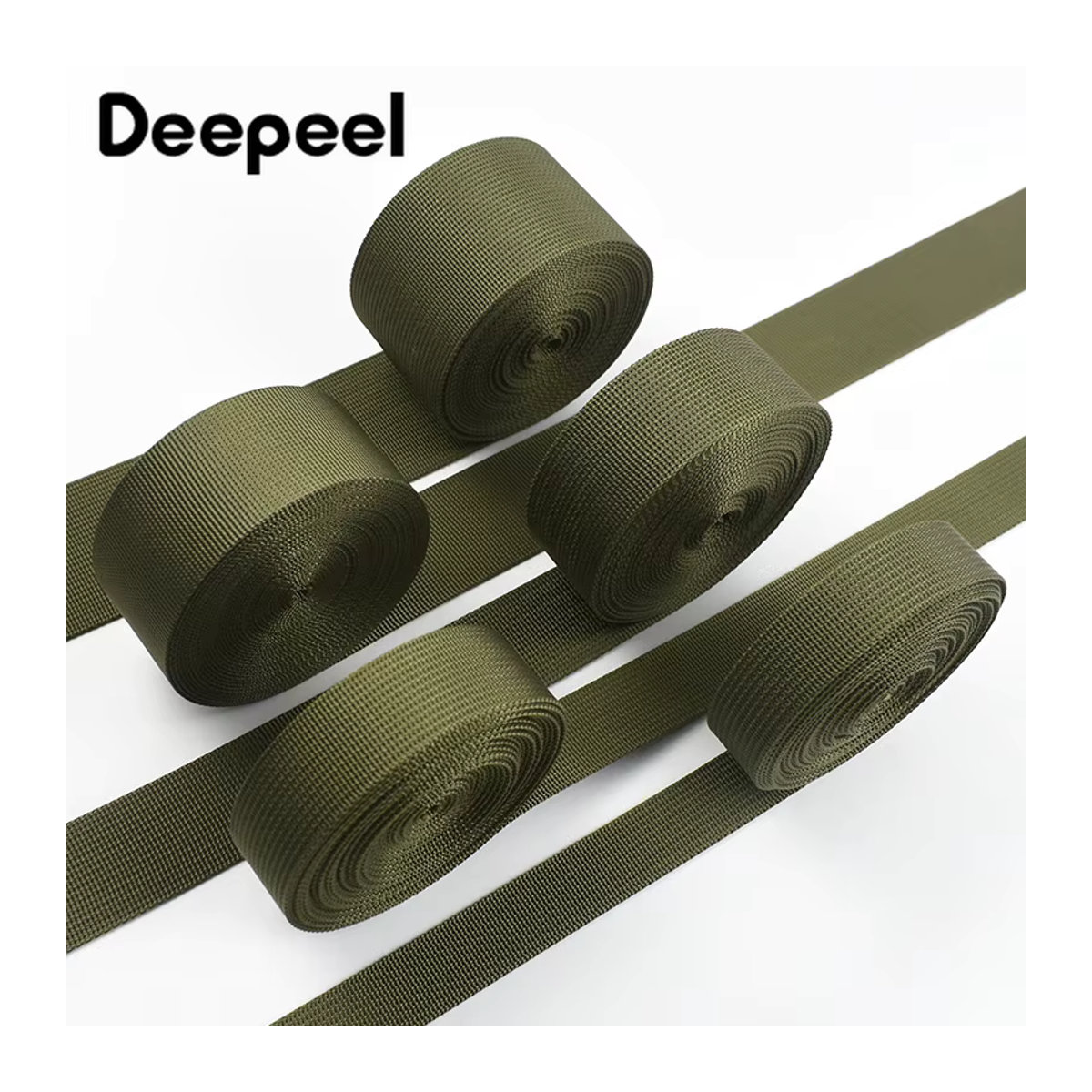 Deepeel Nylon Gurtband in Army Green als Schrägbindung Zubehör für Rucksack und Näzarbeiten - Bild 2