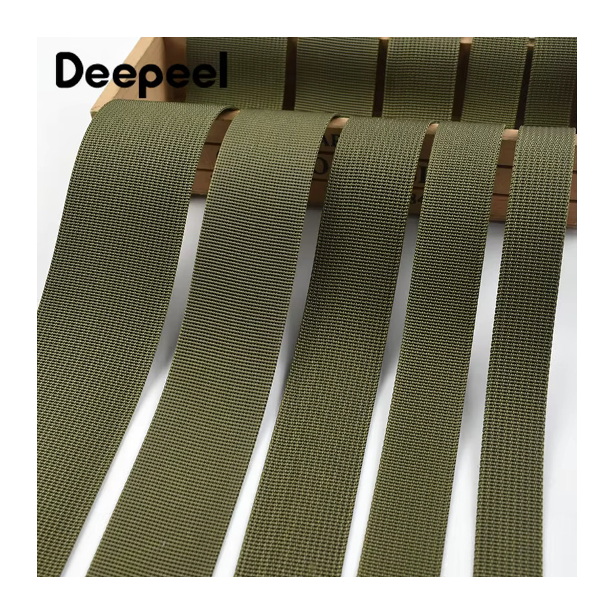 Deepeel Nylon Gurtband in Army Green als Schrägbindung Zubehör für Rucksack und Näzarbeiten - Bild 5