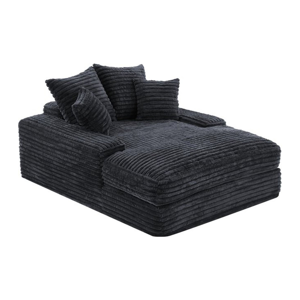 DEKO COLLECTION Modernes Cord Schlafsofa mit 4 Kissen in Grau, B/T/H: 175 x 137 x 63 cm - Bild 1