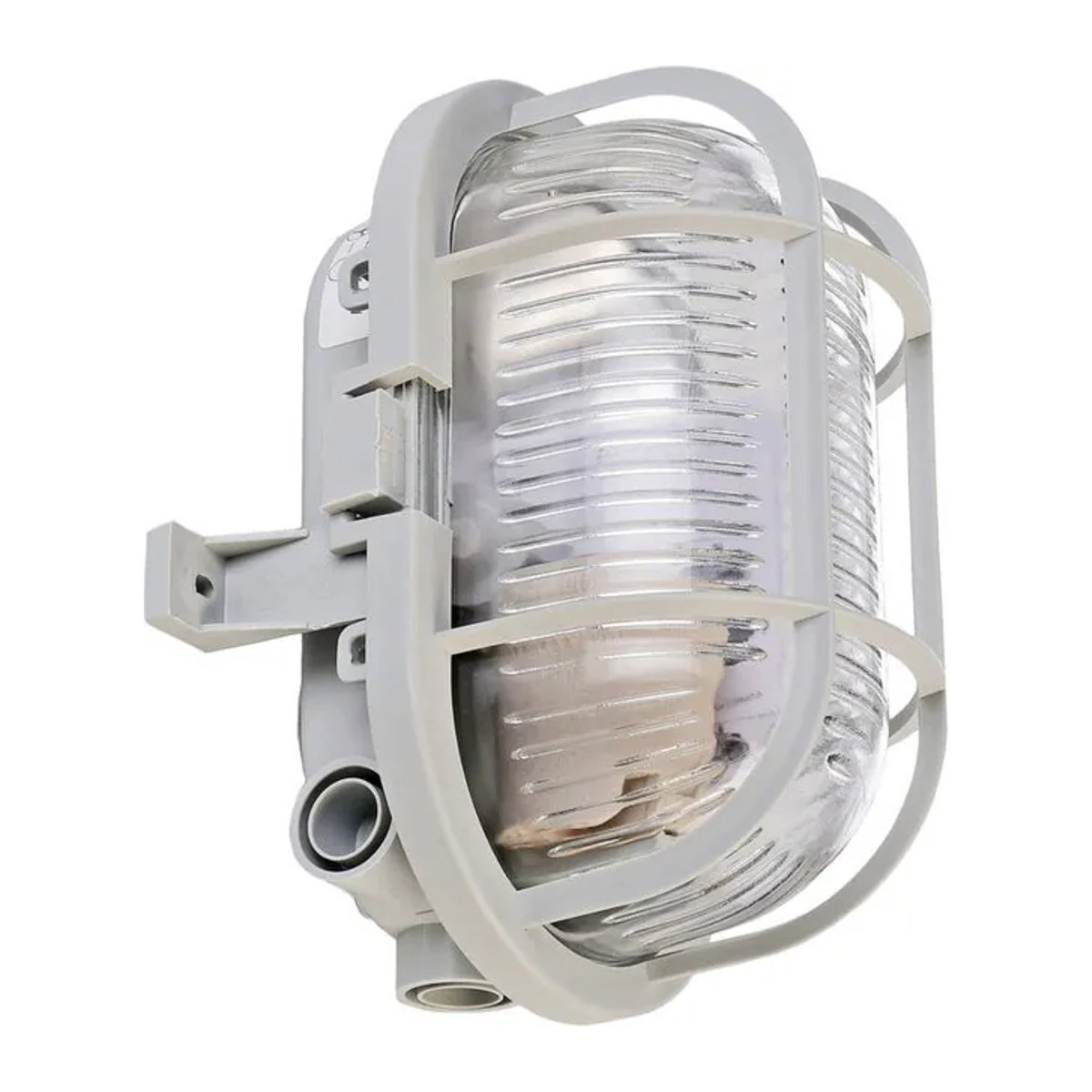 DEKO-LIGHT Syrma Oval Wandleuchte Grau E27 IP44 aus Metall und Glas - Bild 1