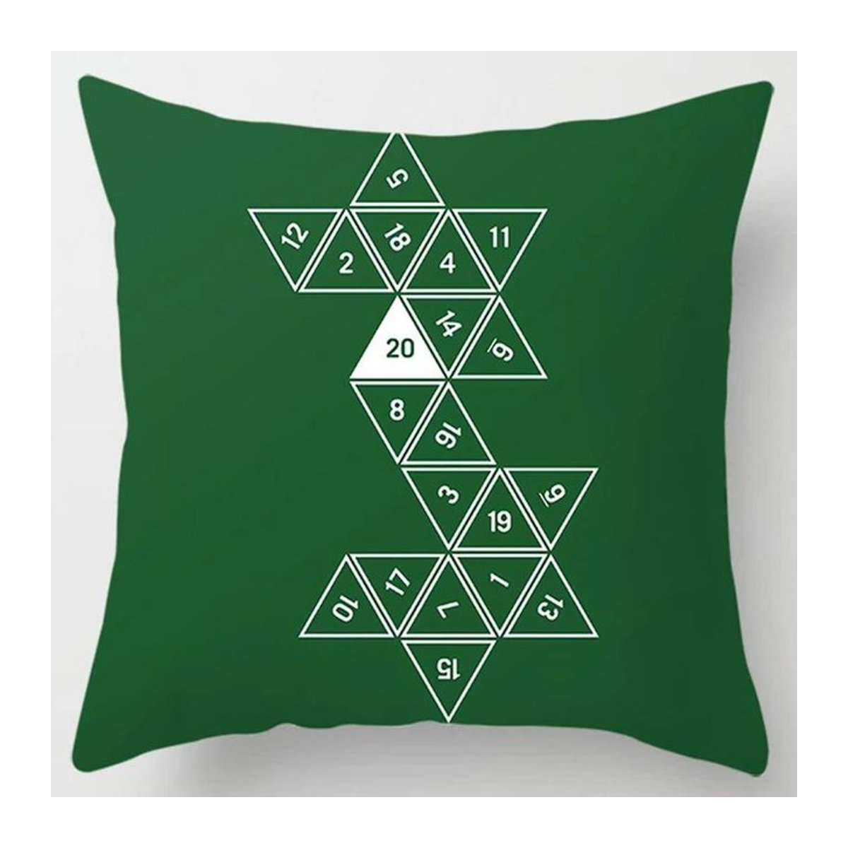 Dekokissenbezug Shunika Chen mit geometrischem Druckmuster in Dunkelgrün, B/H: 18 x 18 cm - Bild 1