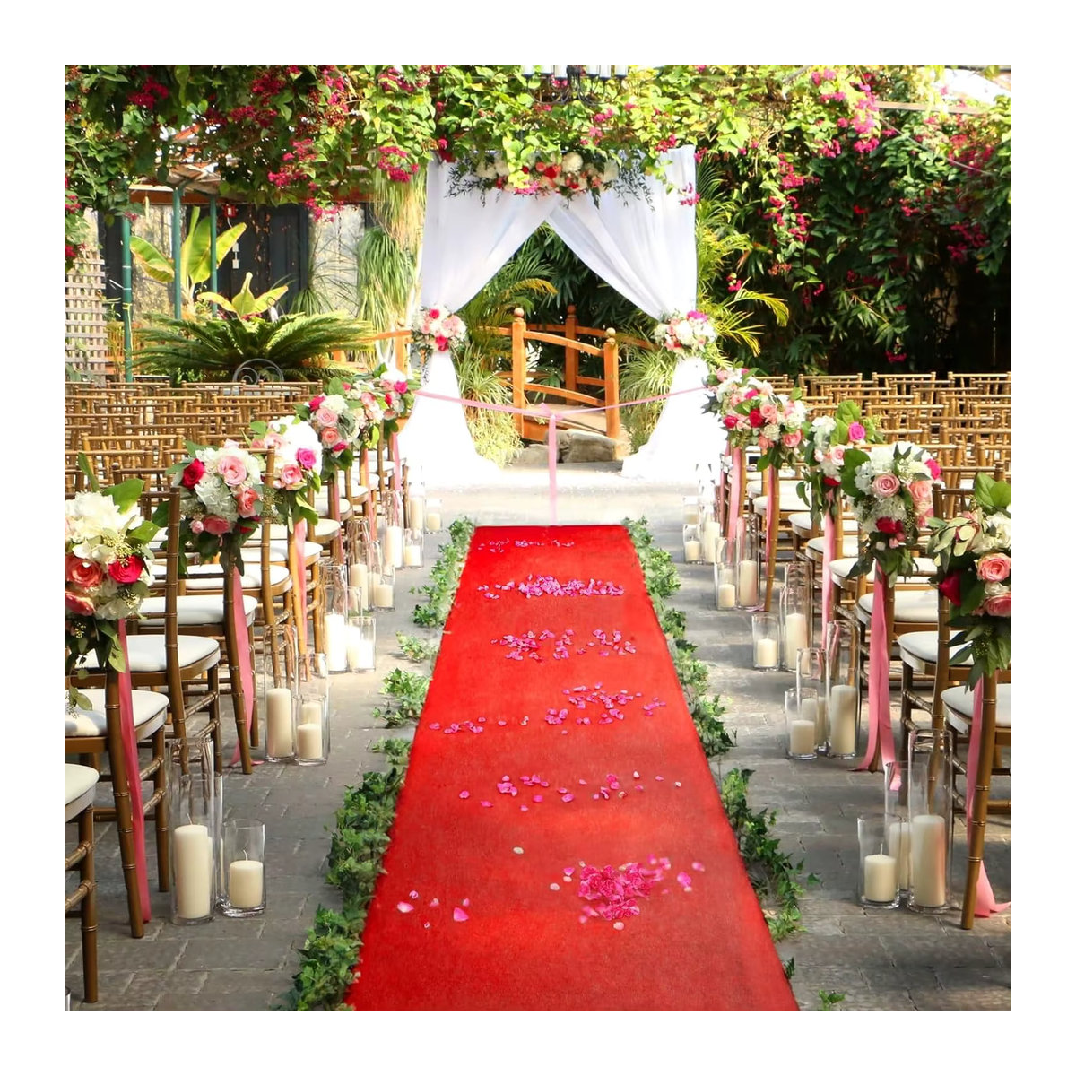 Dekorations-Teppich in Weiß und Rot für Hochzeiten, Hotels oder Valentinstags-Partys - Bild 2