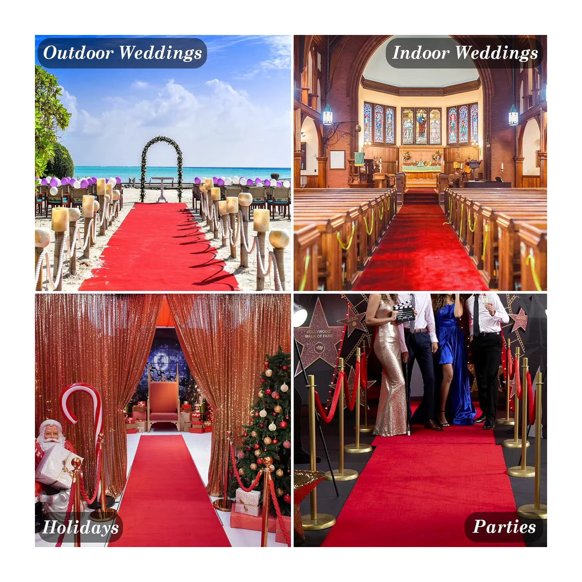 Dekorations-Teppich in Weiß und Rot für Hochzeiten, Hotels oder Valentinstags-Partys - Bild 3