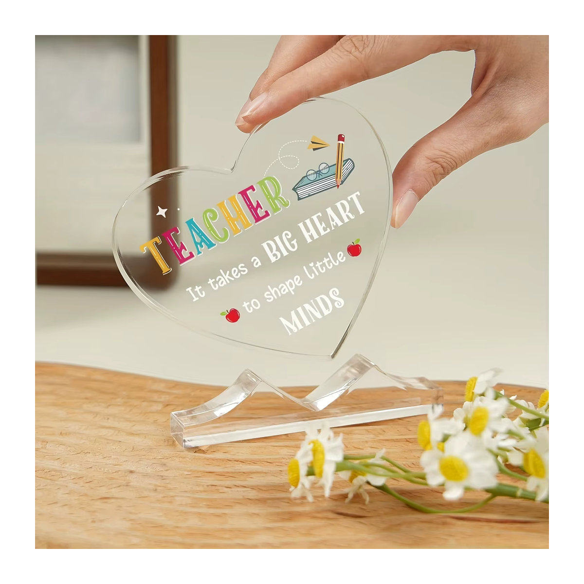 Dekorative Acryl-Tischdekoration für Lehrer in Transparent, ideal als Geschenk oder Bürodekoration - Bild 2