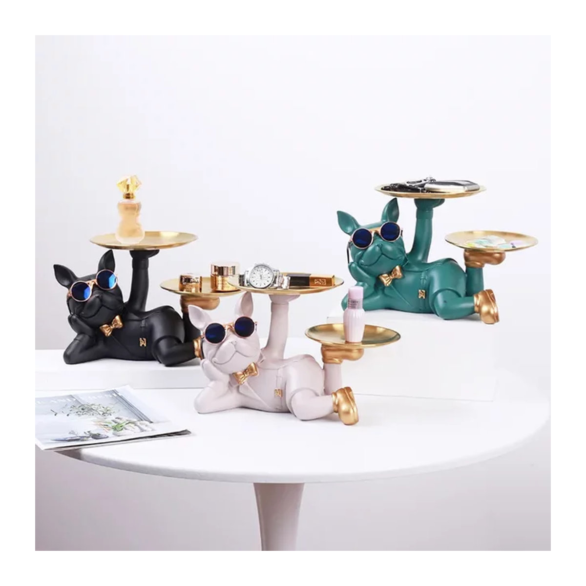 Dekorative Bulldogge Skulptur als multifunktionale Desktop-Lagerung und Tischdekoration für dein Zuhause oder Büro - Bild 1
