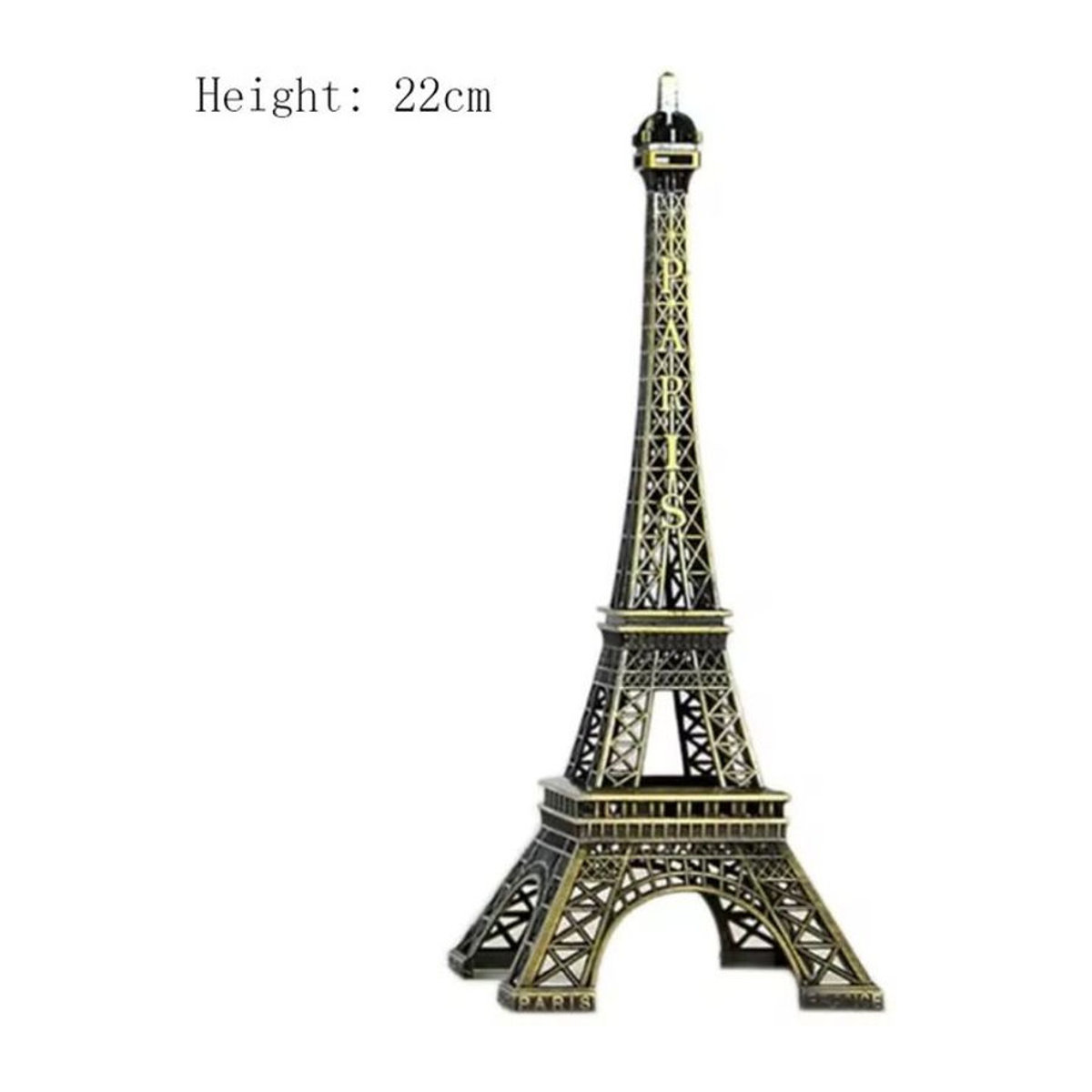 Dekorative Eiffelturm Statue aus Metall in Bronze und Gold, Höhe: 22 cm - Bild 1