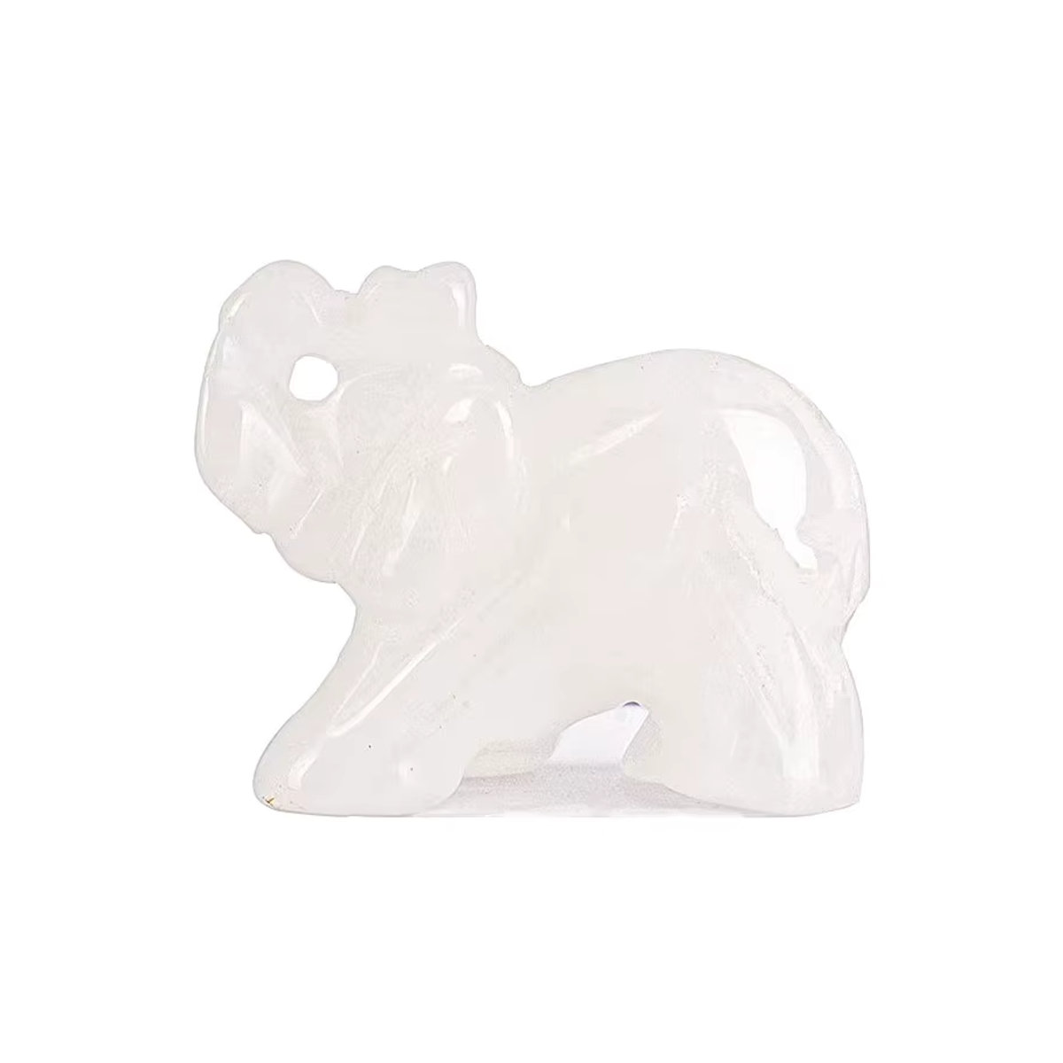Dekorative Elefant Tierfigur aus transparentem Quarz-Naturstein und Kristall - Bild 2