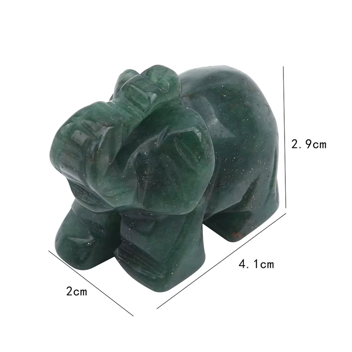 Dekorative Elefantenstatue aus natürlichem Kristall in den Farben Rosa, Schwarz und Grün zur Heimdekoration - Bild 2
