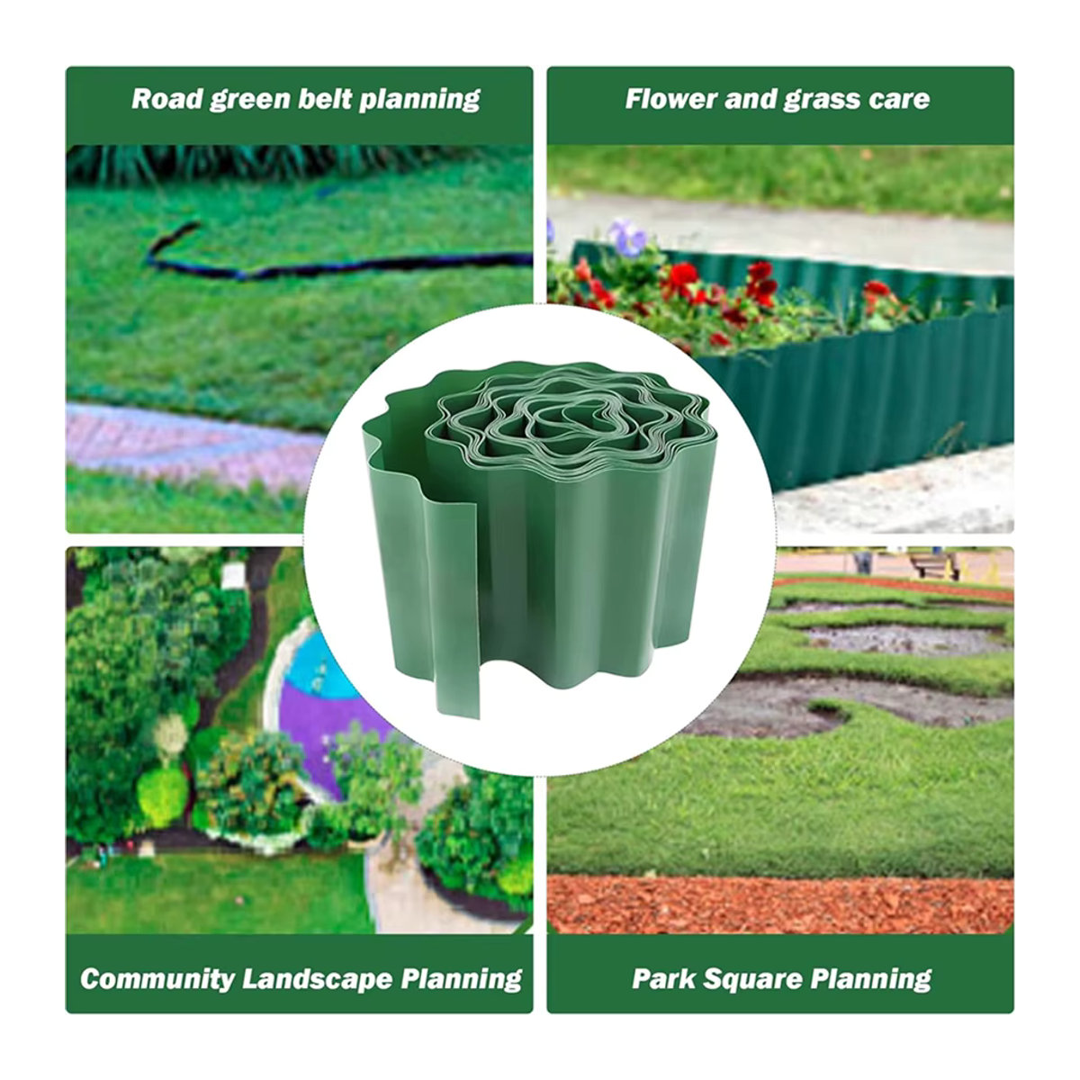 Dekorative Gartenzaun Grenze aus Kunststoff als flexible Rasenkante für Kies und Landschaftsgestaltung im Freien - Bild 2