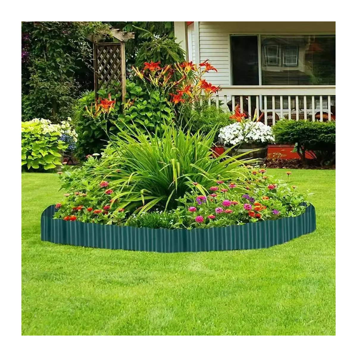 Dekorative Gartenzaun Grenze aus Kunststoff als flexible Rasenkante für Kies und Landschaftsgestaltung im Freien - Bild 4