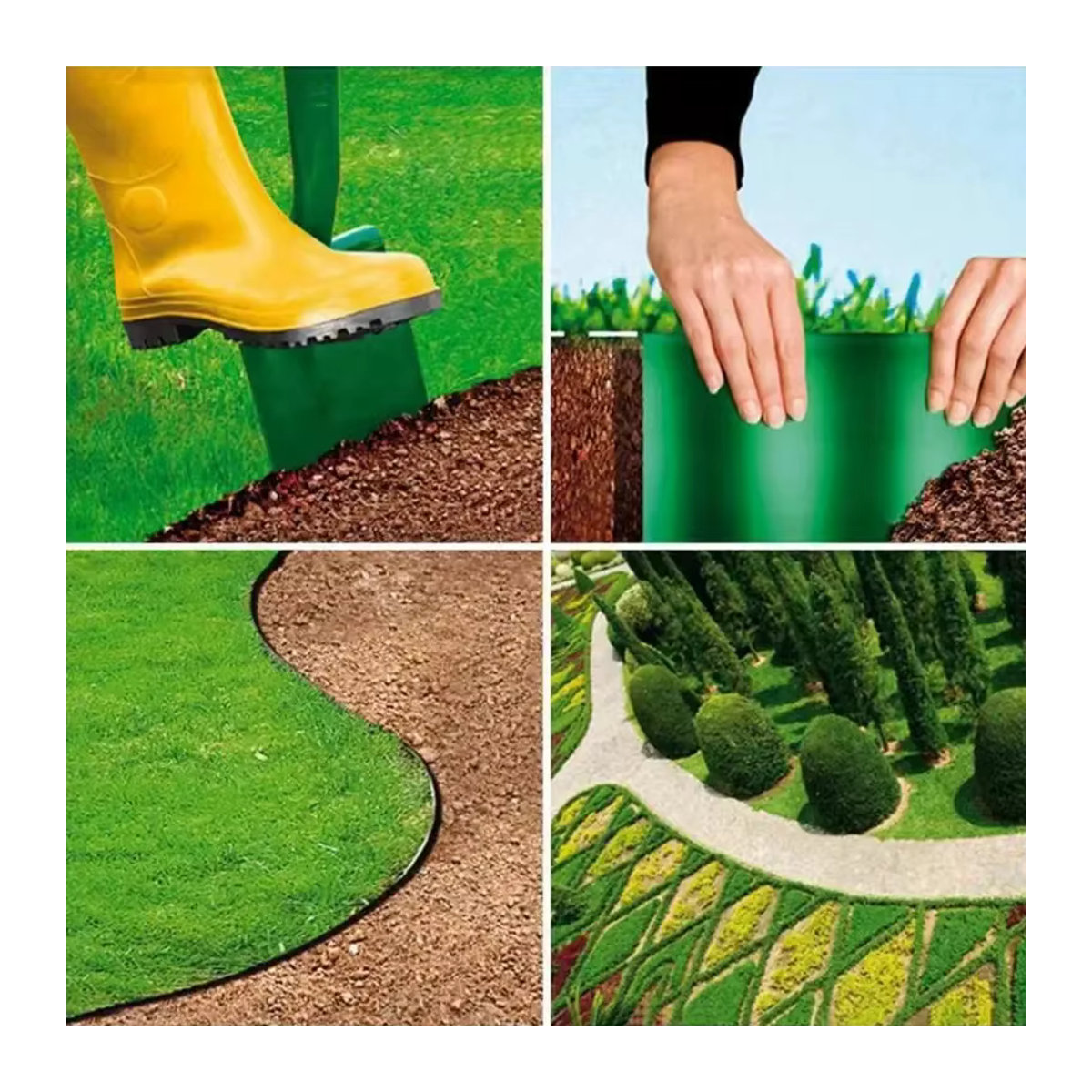 Dekorative Gartenzaun Grenze aus Kunststoff als flexible Rasenkante für Kies und Landschaftsgestaltung im Freien - Bild 5