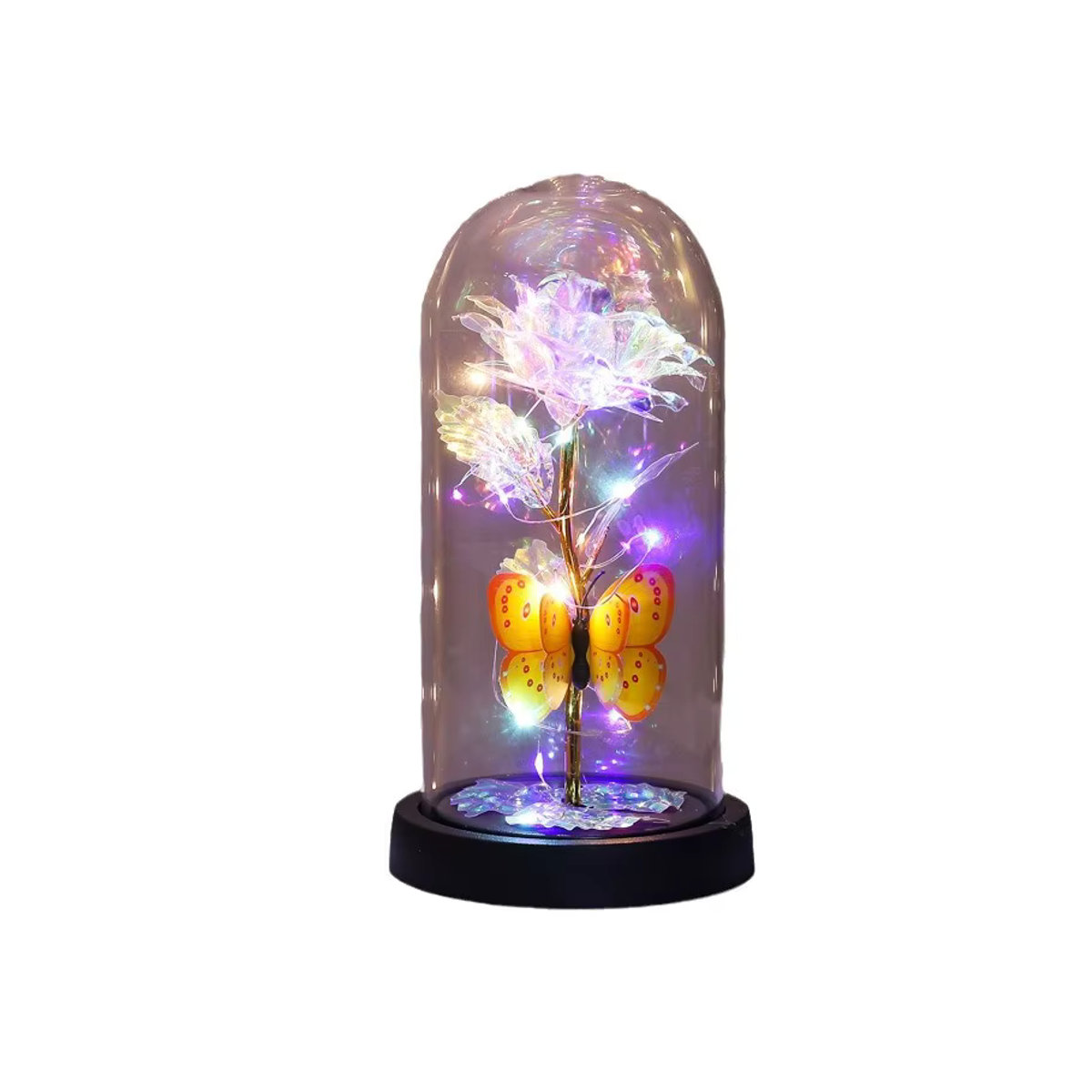Dekorative Glasabdeckung mit Rose und Lampe in Rosa als kreatives Geschenk zum Valentinstag - Bild 3
