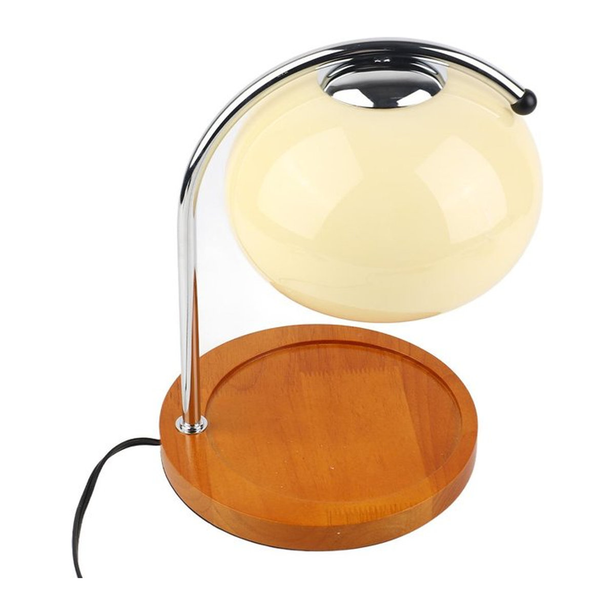 Dekorative Kerzenwärmer Lampe von KONNWEI im Retro-Design mit Holz, Glas und Metall in Beige - Bild 1