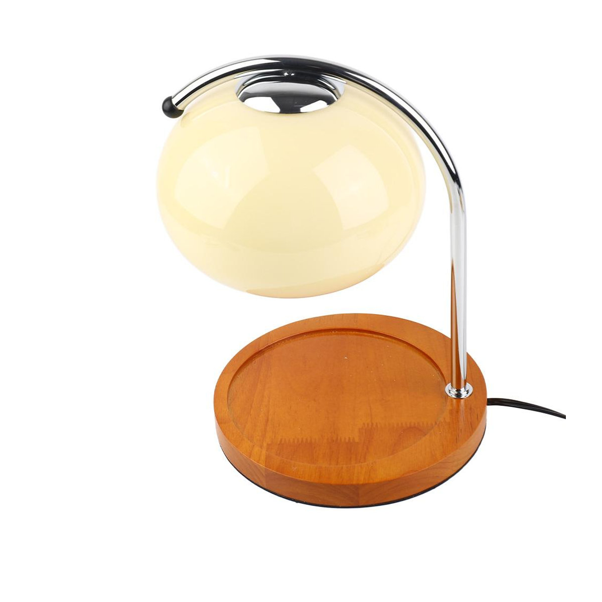Dekorative Kerzenwärmer Lampe von KONNWEI im Retro-Design mit Holz, Glas und Metall in Beige - Bild 2