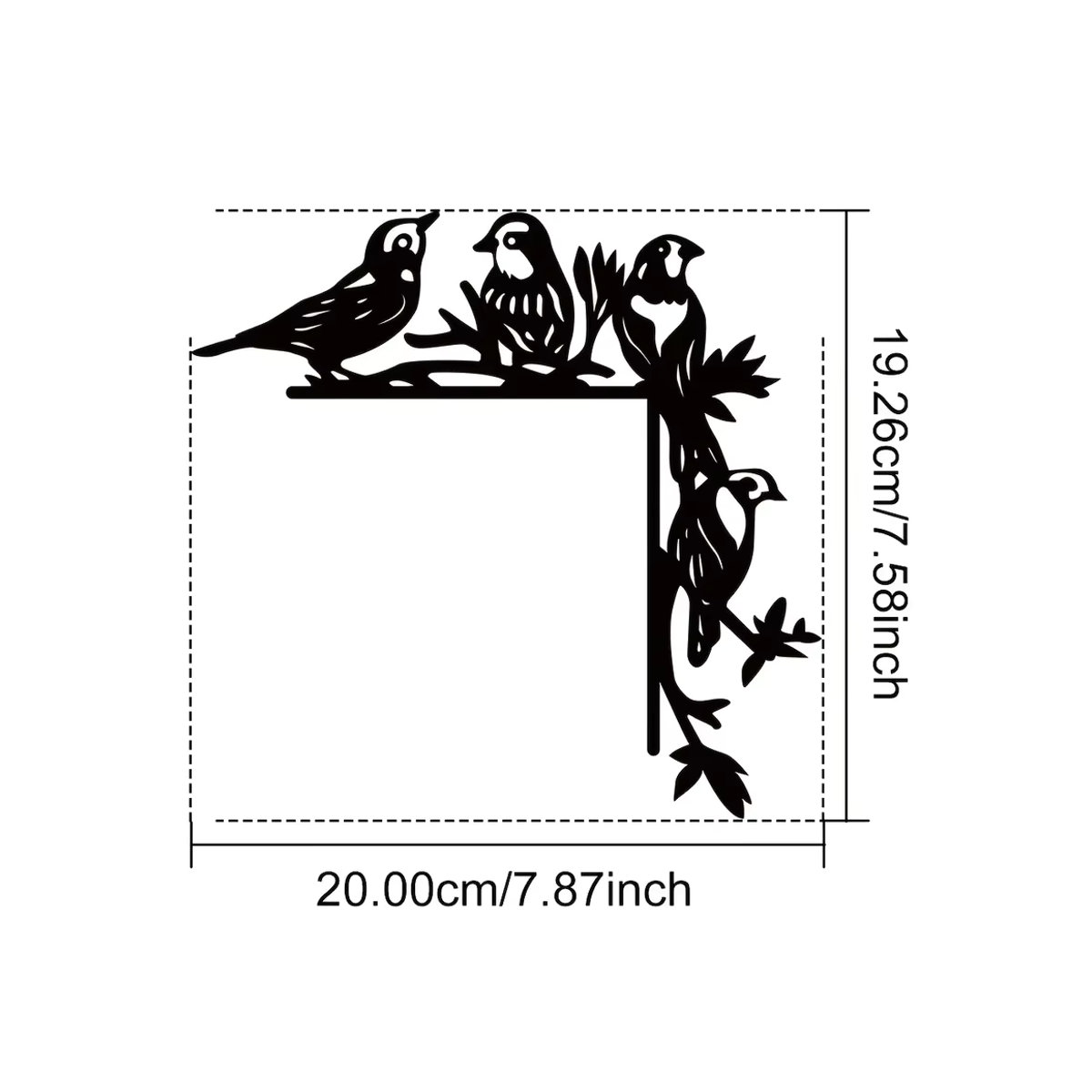 Dekorative Metall-Wanddekoration mit vier Vögeln von CIFBUY in Schwarz für Türrahmen und Wandecken - Bild 3