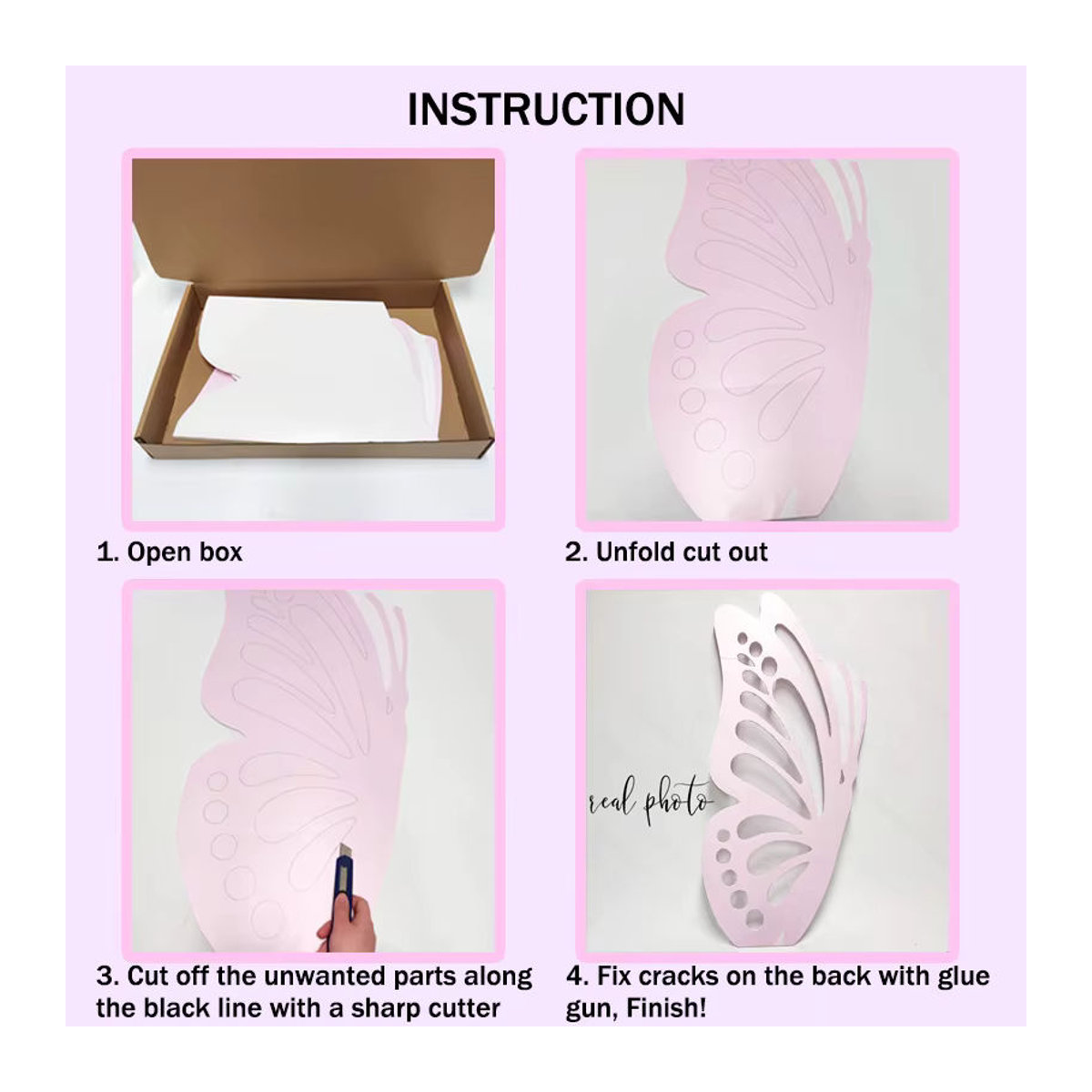 Dekorative Schmetterlinge aus Papier in Lila und Rosa für Baby Shower und Geburtstagspartys - Bild 2