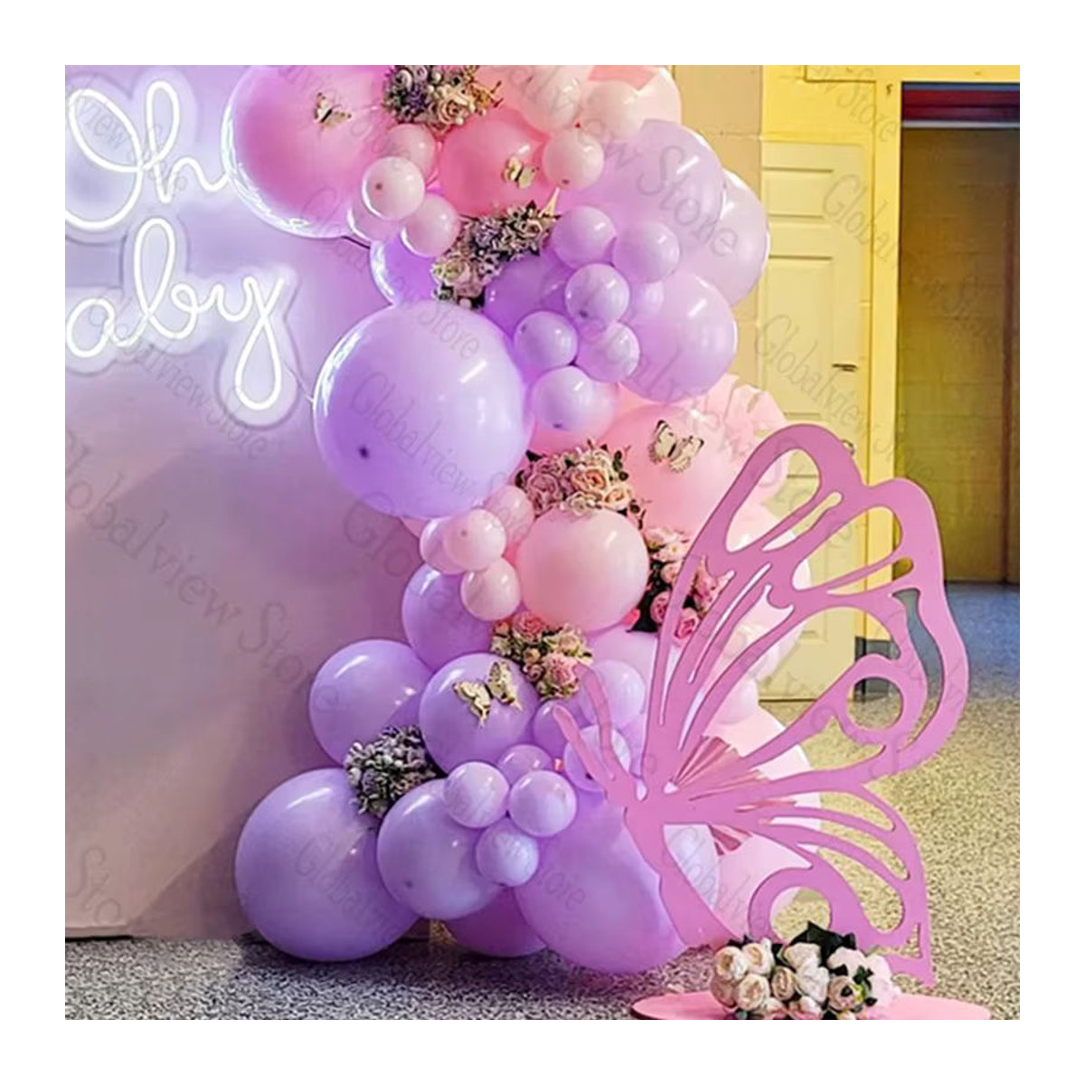 Dekorative Schmetterlinge aus Papier in Lila und Rosa für Baby Shower und Geburtstagspartys - Bild 3