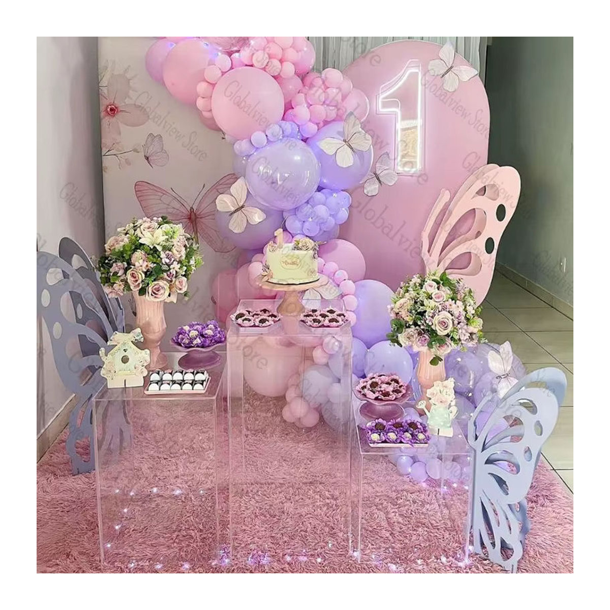 Dekorative Schmetterlinge aus Papier in Lila und Rosa für Baby Shower und Geburtstagspartys - Bild 4