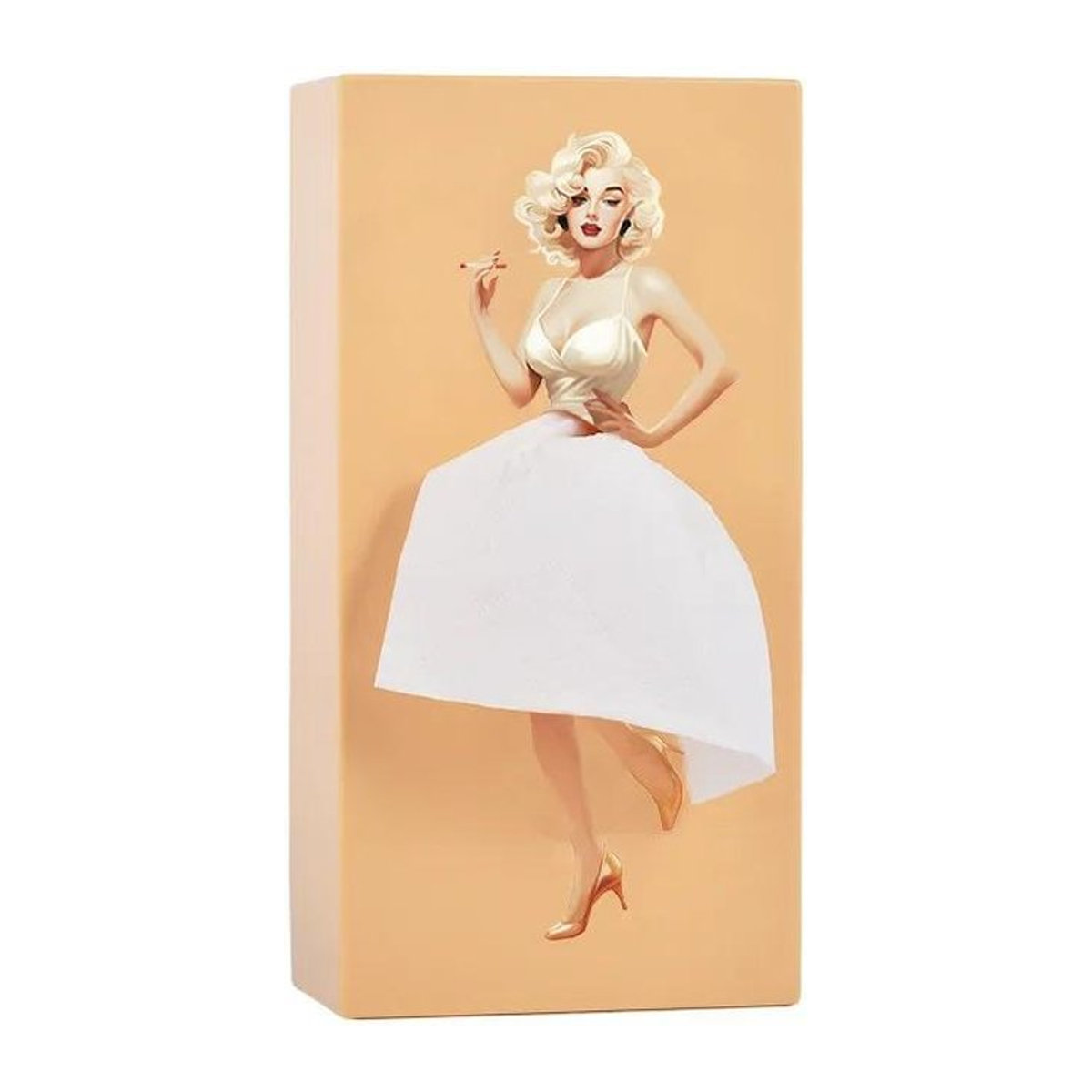 Dekorative Taschentuchbox von YDM Beauty Life mit Marilyn Monroe Motiv in Beige und Vintage-Stil - Bild 1