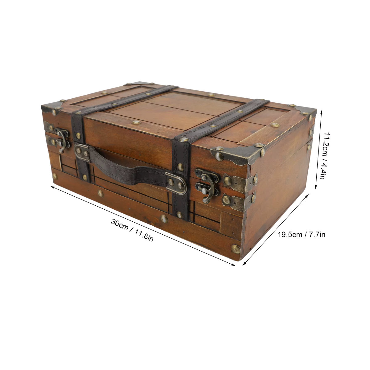 Dekorative Vintage-Aufbewahrungsbox von Qiilu aus synthetischem Holz in Gelb - Bild 4