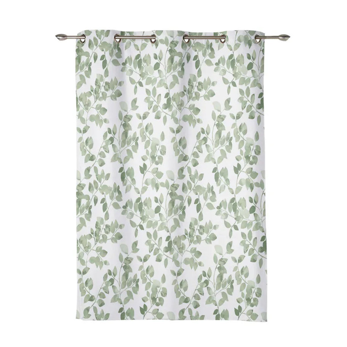 Dekorative Voile-Fenstervorhänge mit Zweigen und Blättern in Farbverlauf für Wohnzimmer, Schlafzimmer und Küche, Breite: 135 cm, Höhe: 60 cm - Bild 2