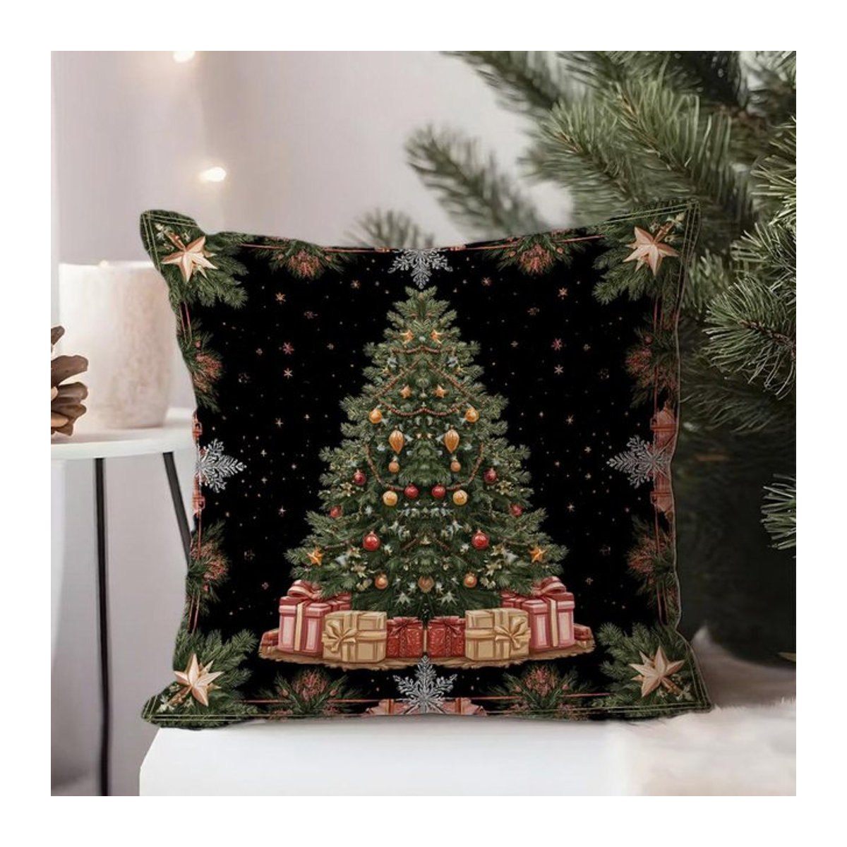Dekorative Weihnachtliche Kissenbezüge von Shunika Chen in Multicolor, B/B/H: 18 x 18 x 18 cm - Bild 1