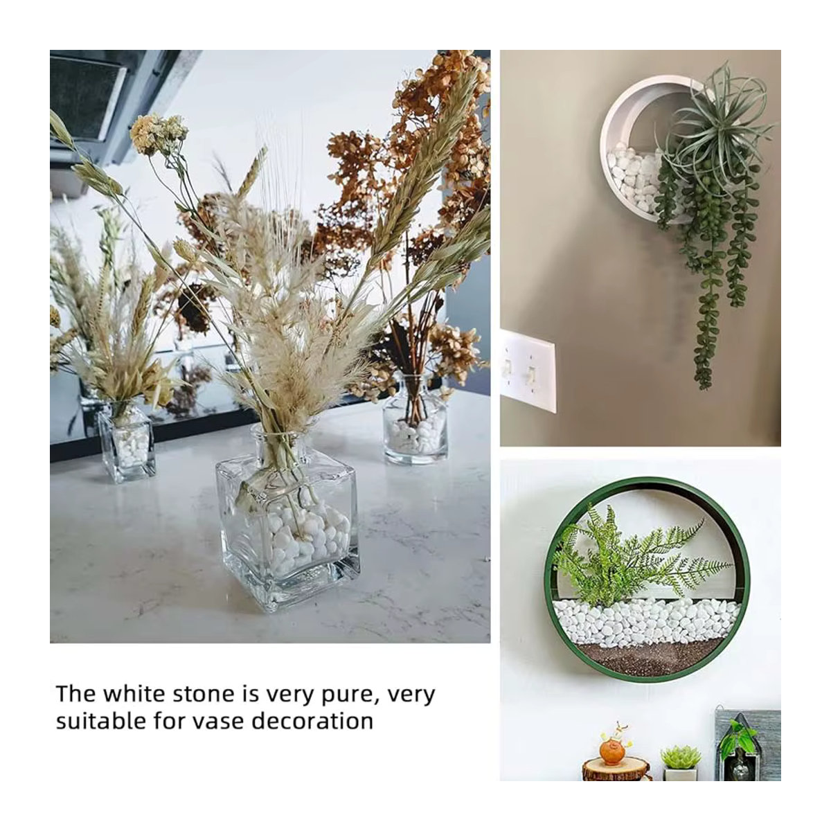 Dekorative weiße Kieselsteine für Bonsai und Aquarien, 100 g - Bild 5