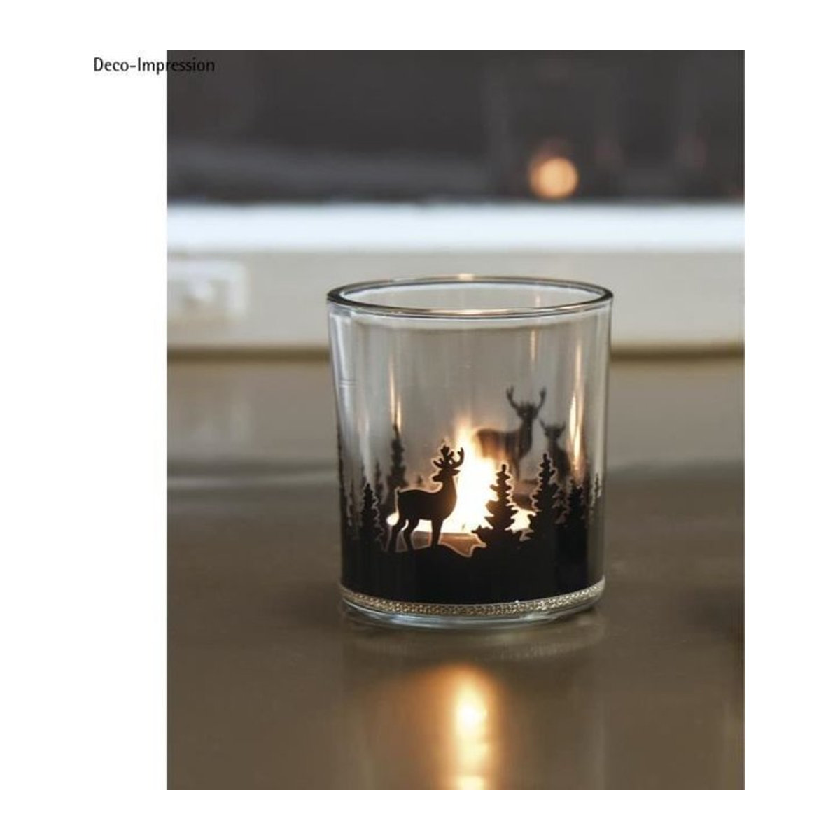 Dekorativer Aufkleber Stille des Waldes von You do it, Schwarz, 2 Silhouetten, B: 17 cm, H: 4 cm - Bild 1